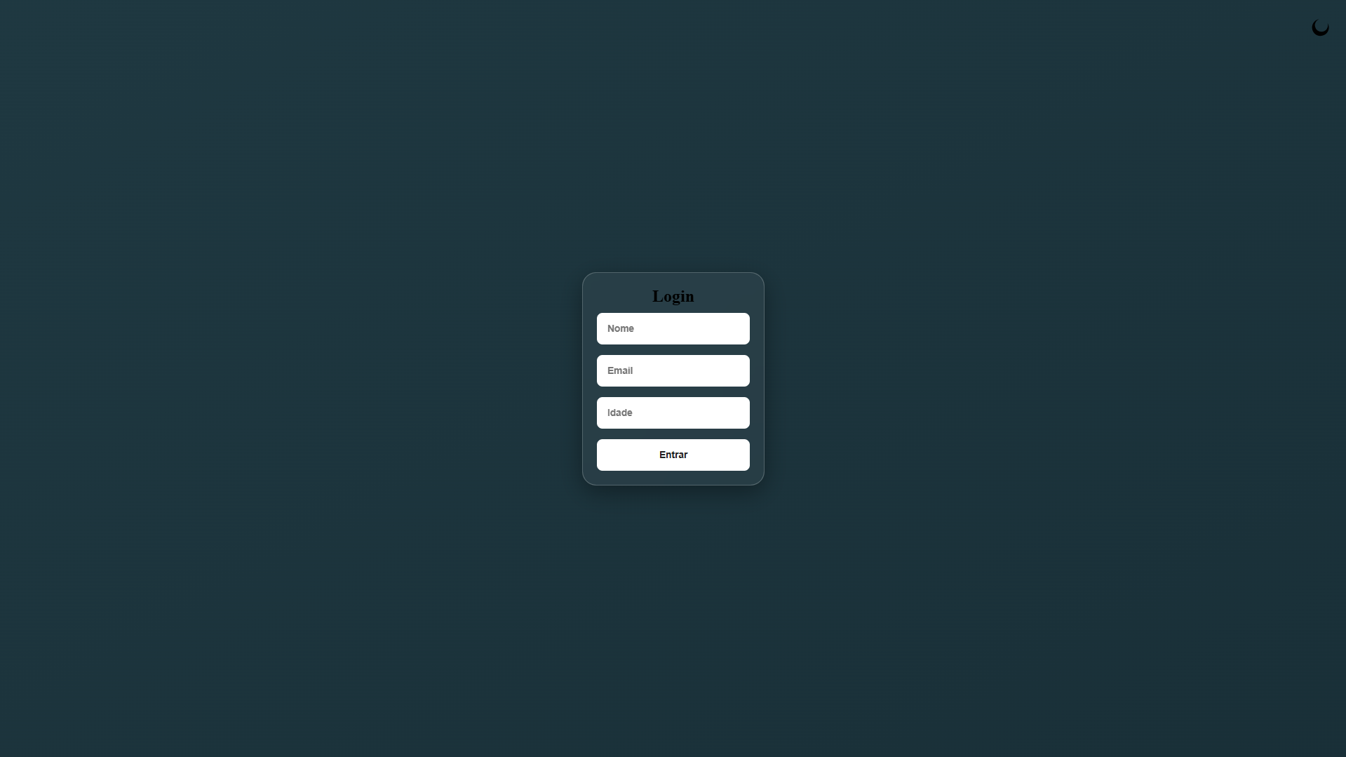 Login da página do chat